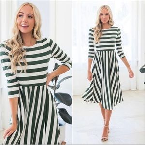 Green Striped Dress from Neesees Boutique